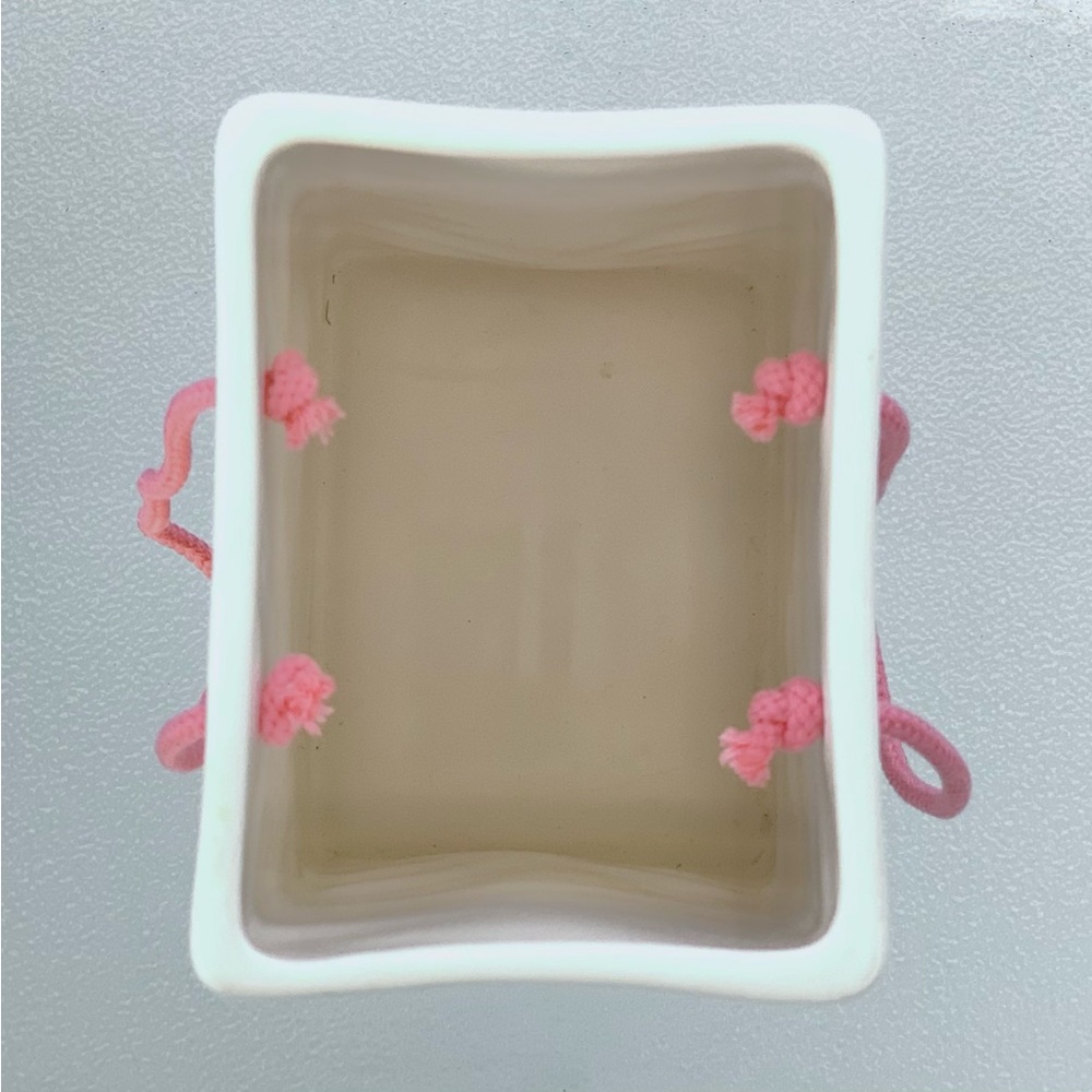 FTDA 1986 Flower Ceramic Gift Bag Vase/Planter, Japan - Picture 3 of 5